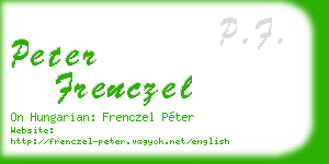 peter frenczel business card